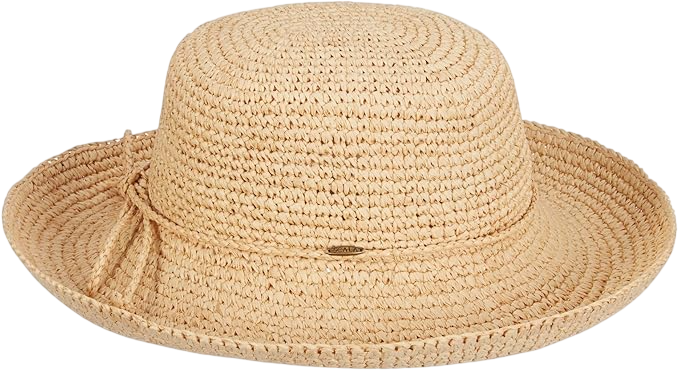 Women's Crocheted Packable Raffia Hat